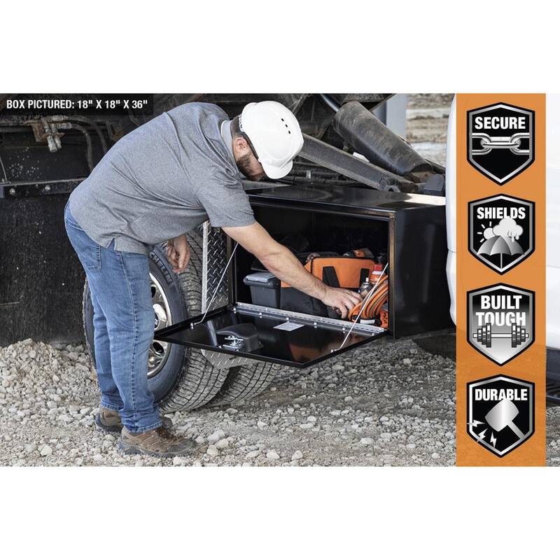 24 in. x 24 in. x 48 in. Gloss Black Steel Underbody Truck Tool Box