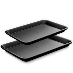 2-Pc. Nonstick Cookie Sheet Baking Pan - Professional Quality Kitchen Cooking Non-Stick Bake Trays with Black Coating