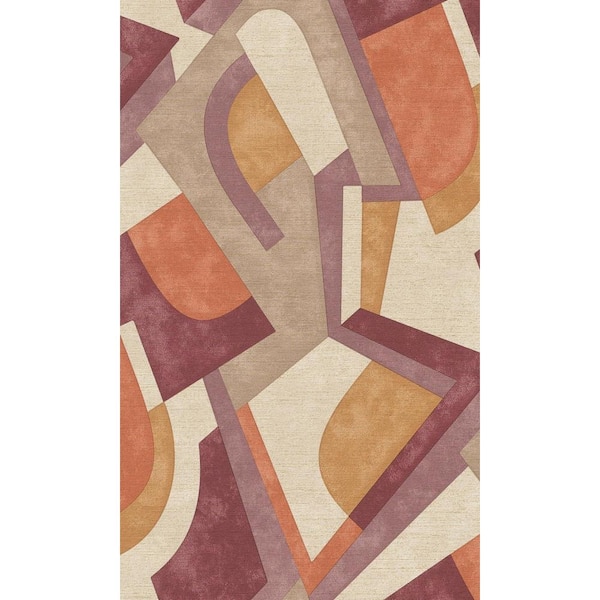 Walls Republic Red Bold Abstract Geometric Metallic Shelf Liner Non- Woven Non-Pasted Wallpaper (57Sq.ft) Double Roll