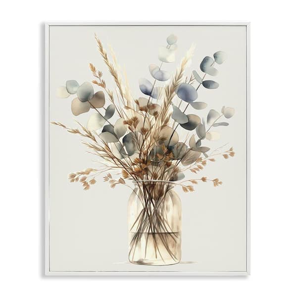 Stupell Industries Opaque Eucalyptus Bouquet by Steve Huntziker White Framed Nature Giclee Art Print 14 in. x 11 in.