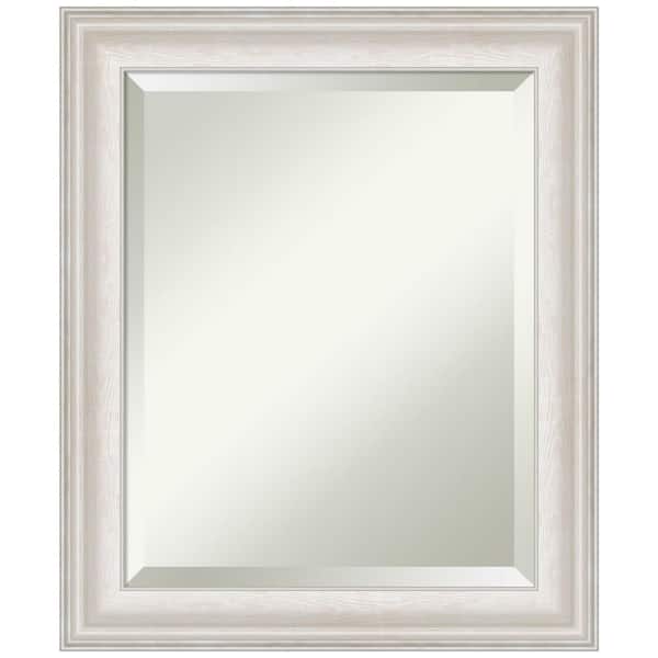 Amanti Art Trio White Wash Silver 20.5 in. H x 24.5 in. W Framed Wall Mirror