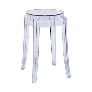 Averill 18.1 in. Clear Backless Plastic Dining Stool with Plastic Seat
