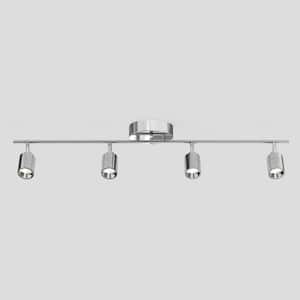 Shura Polished Chrome Integrated LED Fixed Track Light Rotatable Cylinder Head 3 ft. Track Lighting Kit 3000K 2240 Lumen