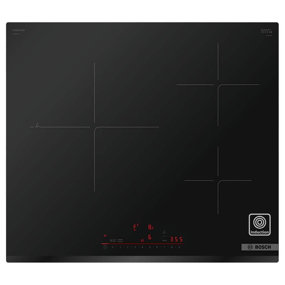 Bosch 800 Series 24 in. Induction Cooktop in Black with 3 Elements