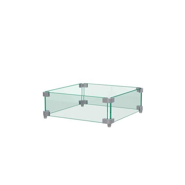 Dovelina 20 in. x 20 in. Square Fire Pit Insert Glass Wind Guard