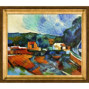 Uferlandschaft by Paul Cezanne Athenian Gold Framed Architecture Oil Painting Art Print 25 in. x 29 in.