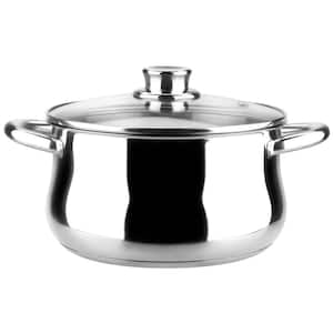 Ideal 4.2 qt. Round Stainless Steel Casserole Dish with Glass Lid