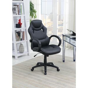 Black Artificial Leather Adjustable Height Gaming Chair