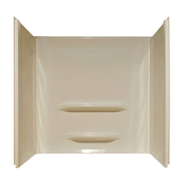Lyons Industries Elite 30 in. x 60 in. x 59 in. 3-piece Direct-to-Stud Tub Wall Kit in Almond