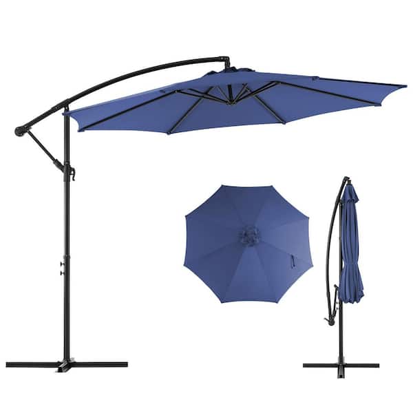 FIRNEWST 10FT Patio Umbrellas, 8 Ribs, UV Protection for Pool Garden Backyard Market in Blue