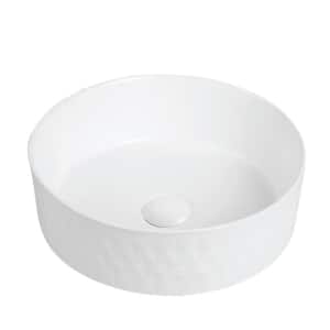 Valera 14 in. Vitreous China Round Vessel Bathroom Sink in White