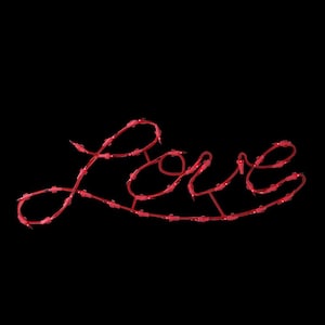 17 in. 35-Light Red Incandescent Lighted Love Script Valentine's Day Window Silhouette