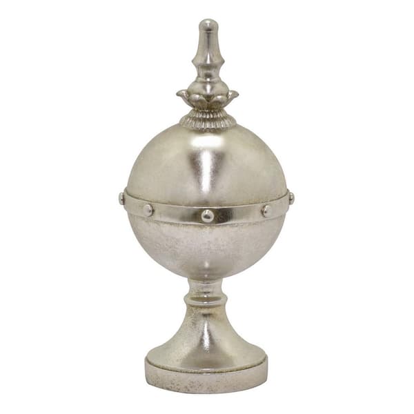 THREE HANDS 10.75 in. Resin Finial in Silver