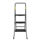 3-Step Commercial Steel Folding Step Stool with 300 lb. Load Capacity Type 1A Duty Rating