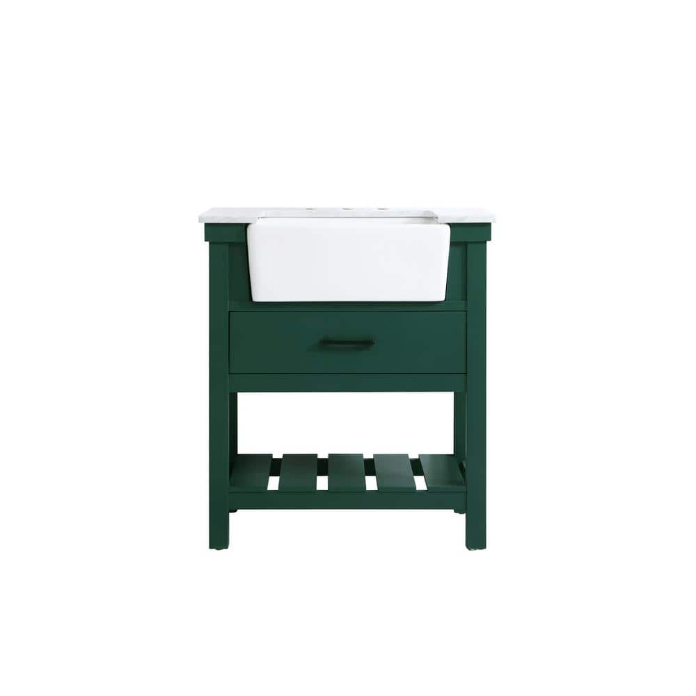 Timeless Home 22 in. W x 30 in. D x 34.125 in. H Bath Vanity in Green with 
