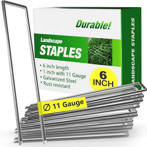 6 in. Galvanized Steel Landscape Staples 200-Pack for Garden and Outdoor Use