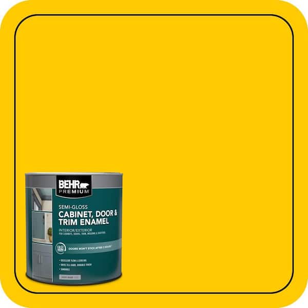 1 qt. #370B-7 Yellow Flash Semi-Gloss Enamel Interior/Exterior Cabinet, Door & Trim Paint