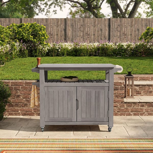 XL エルドレッソ KEEP RUNNING FOR BEER T グレーセット HOMESTYLES Maho Gray Teak Outdoor Barbeque Cart Serving Bar 5664