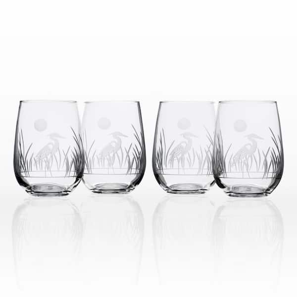 Rolf Glass Heron 17 oz. Stemless Wine Glass (Set of 4)