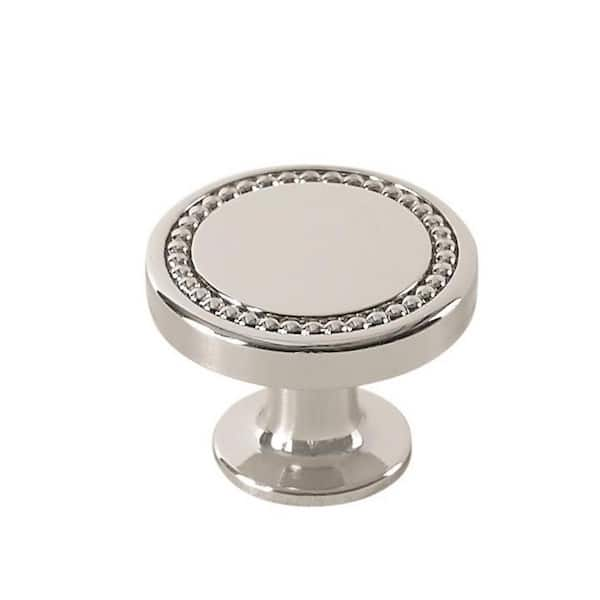 Amerock Carolyne 1-3/8 in. (35 mm) Polished Nickel Round Cabinet Knob