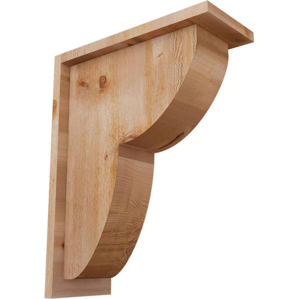 Ekena Millwork 6 in. x 14 in. x 18 in. Western Red Cedar Crestline Rough Sawn Corbel with Backplate