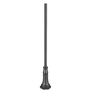 Outdoor Post 96 in. Black Aluminum Hardwired Surface Mount/Base Outdoor Weather Resistant Light Post