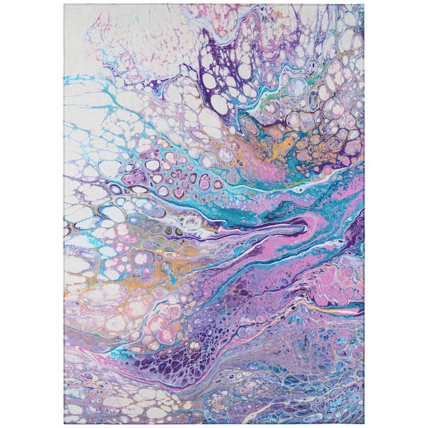 Addison Rugs Copeland Lavender 5 ft. x 7 ft. 6 in. Abstract Area Rug
