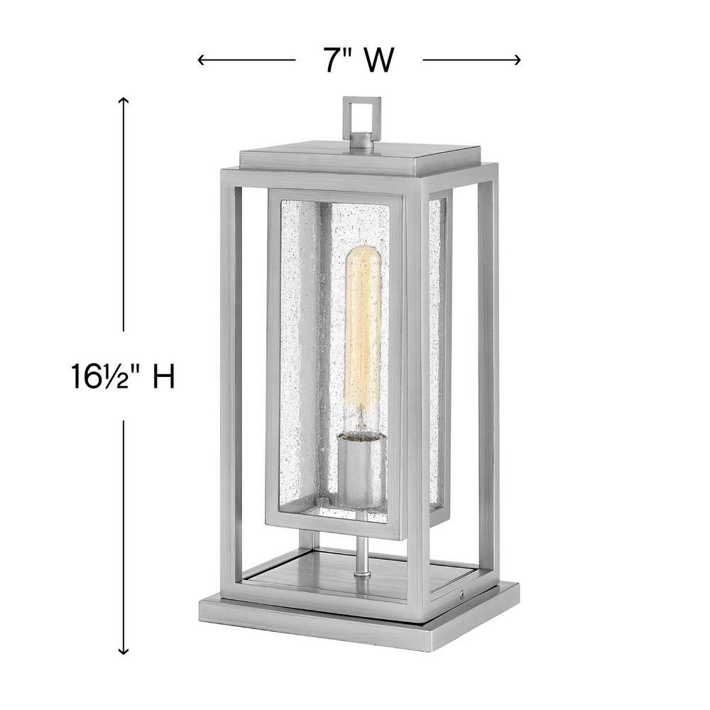 Satin Nickel Clear Seedy Glass Outdoor Pier Mount Lantern
