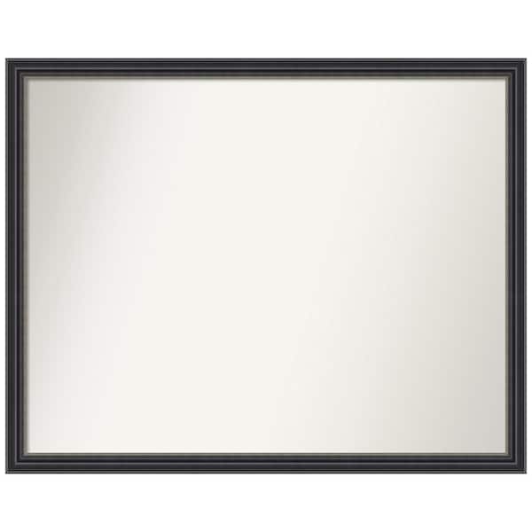 Amanti Art Stylish Black 30 in. x 24 in. Non-Beveled Traditional Rectangle Wood Framed Wall Mirror in Black