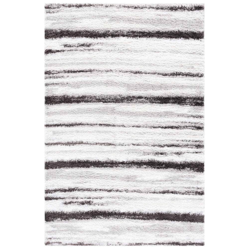 Luxurious Grayson Berber-Inspired Shag Area Rug, 5' x 7', Light & Dark Gray