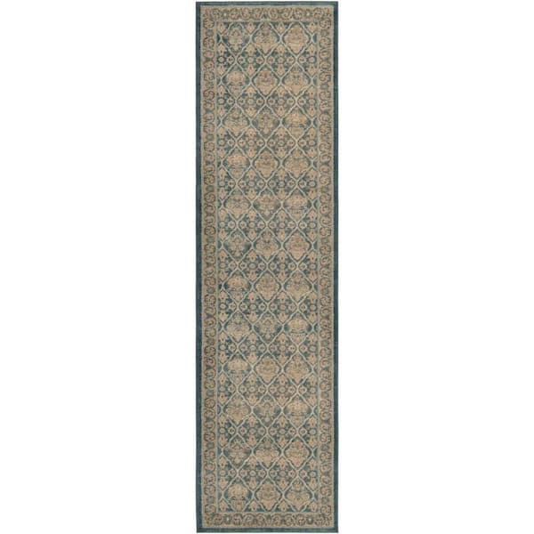 Unique Loom Salzburg Kasern Light Blue 2' 7 x 10' 0 Runner Rug