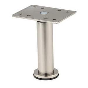 1 in. (25 mm) Satin Nickel Stainless Steel 201 Round Furniture Leg with leveling Glide