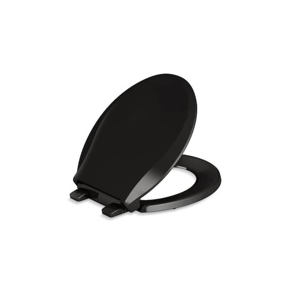 KOHLER Cachet Round Closed Front Toilet Seat in Black 4639RL7 The