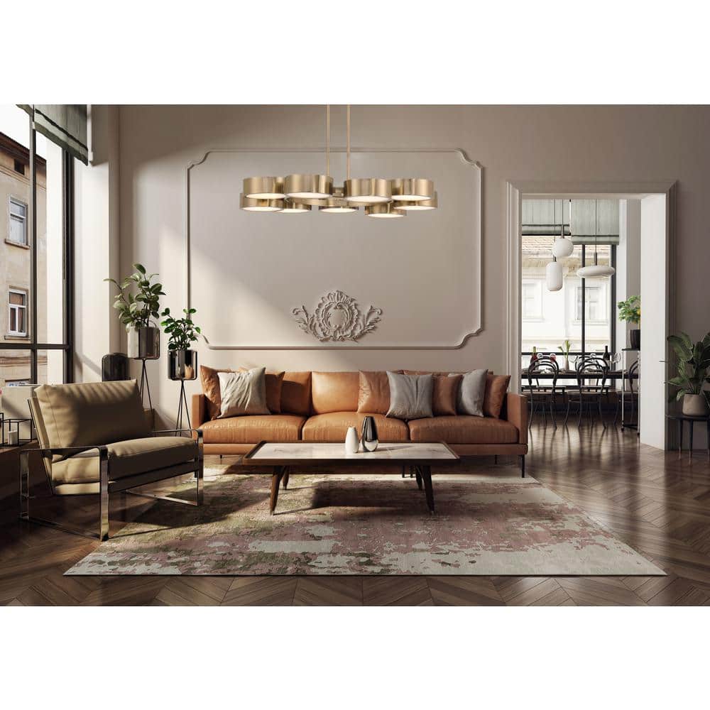 Noble Brass and Crystal 9-Light LED Chandelier