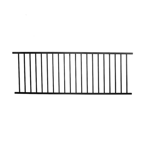 96 in. H x 36 in. W Textured Black Aluminum Tuscany Stair Railing Kit-Level