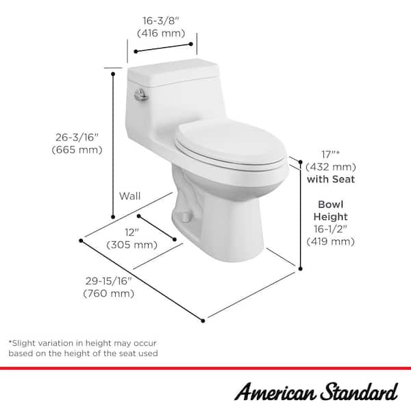 Colony 1-Piece 1.28 GPF Single Flush Elongated Toilet in White Seat Included
