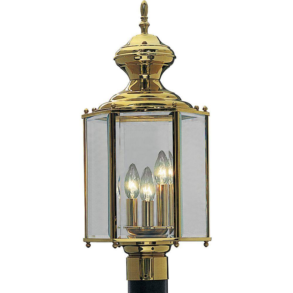 Progress Lighting BrassGUARD Lantern Collection 3 Light Polished Brass