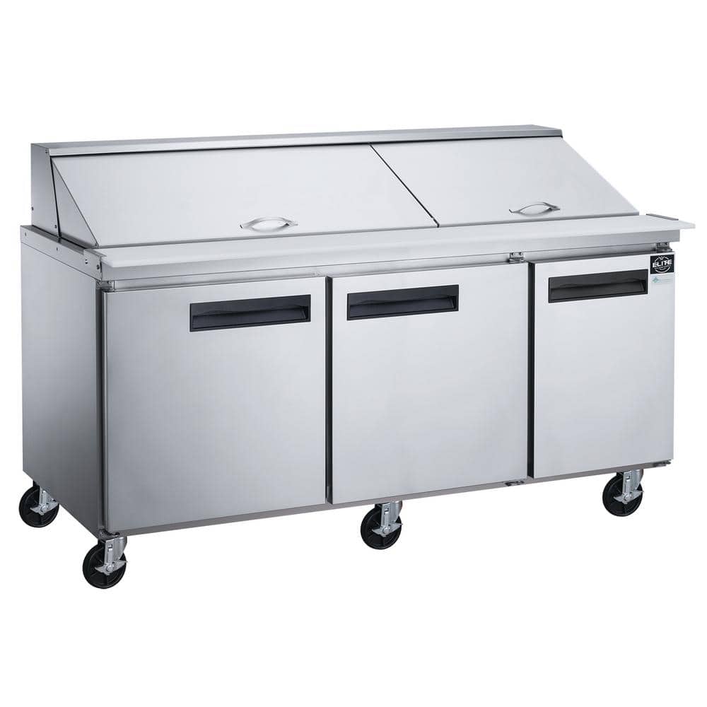 72.25" Stainless Steel 3-Door Commercial Food Prep Table