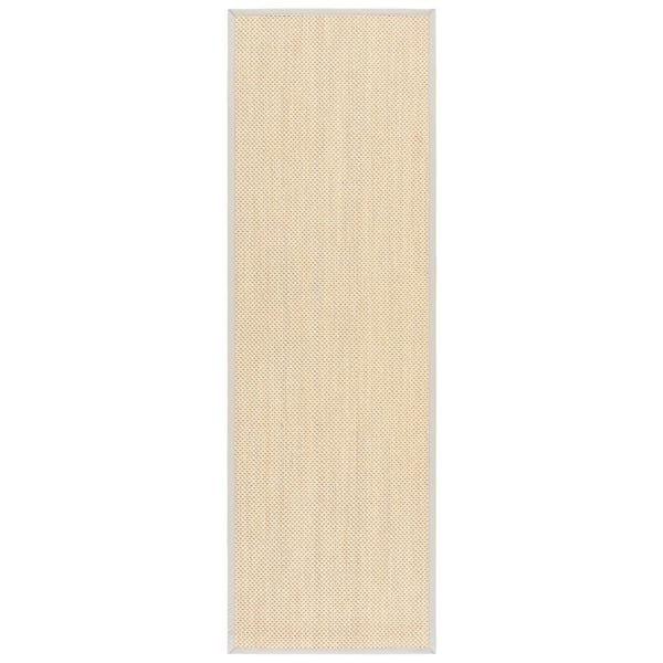 Natural Fiber 3 ft. x 8 ft. Maize/Beige Solid Color Runner Rug