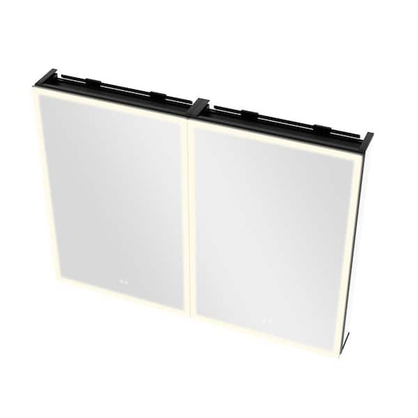 39.40 in. W x 29.53 in. H Rectangular Aluminum Alloy Medicine Cabinet with Mirror