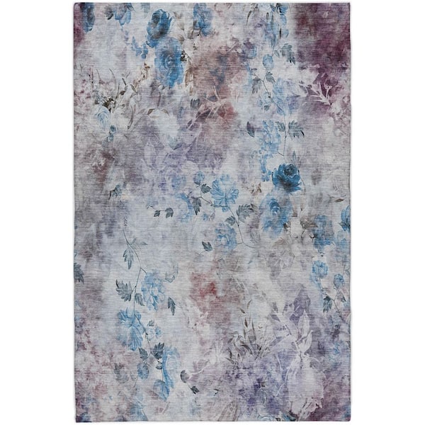Dream Shag Premium Machine Washable Abstract ADS724 Blue 10 ft. x 14 ft. Area Rug