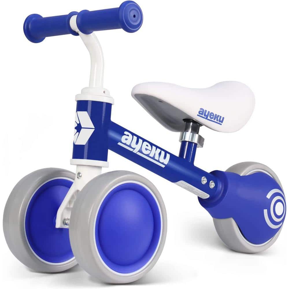 8.46 in. 1-2 Years Old Boys Baby Balance Bike Toys in Blue with Adjustable 