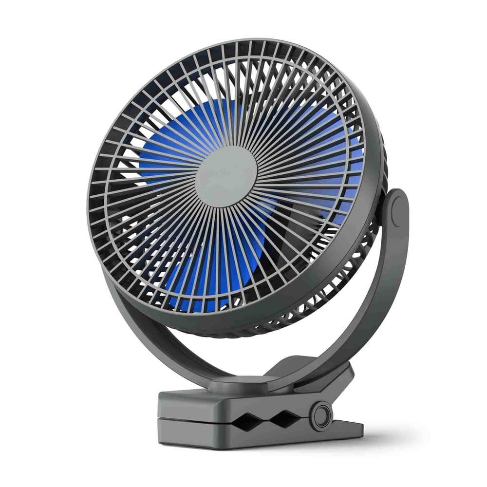 10000mAh Rechargeable 8 in. Clip-on Fan, 4 Speed USB Portable Fan for Stroller Golf Cart Camping Office Outdoor in Blue price history on PriceWatchPro
