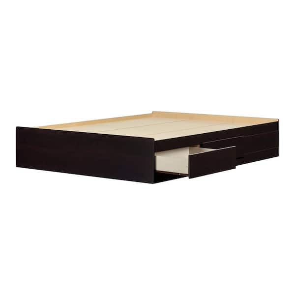 South Shore Vito 2-Drawer Queen-Size Storage Bed in Chocolate