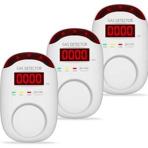 3-Pack Combustible Natural Gas Detector,Gas Leak Detector for Home,RV,Natural Gas Detector for LNG, LPG,Propane,Methane