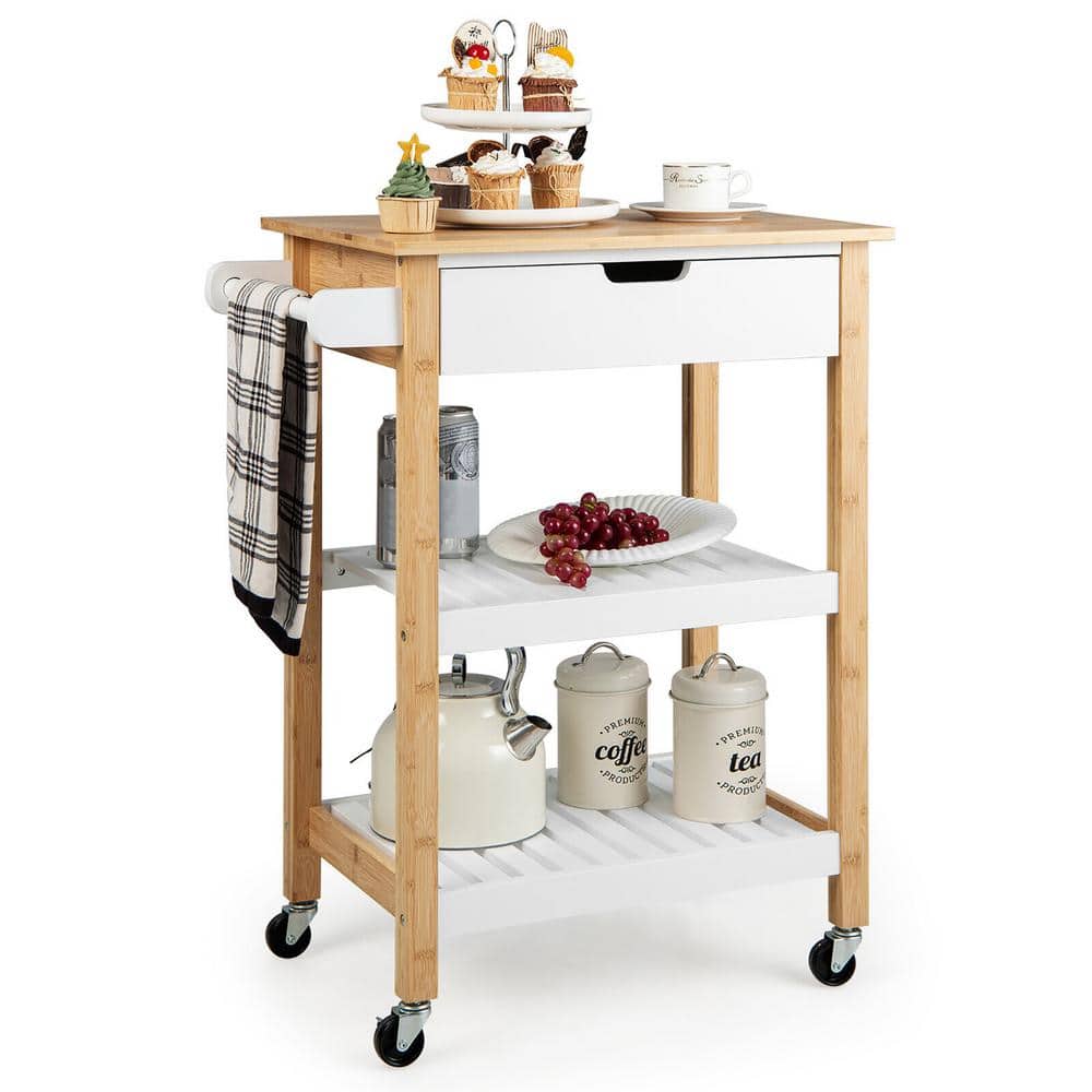 Julien Kitchen Cart with Wheels  Kitchen cart, Portable kitchen