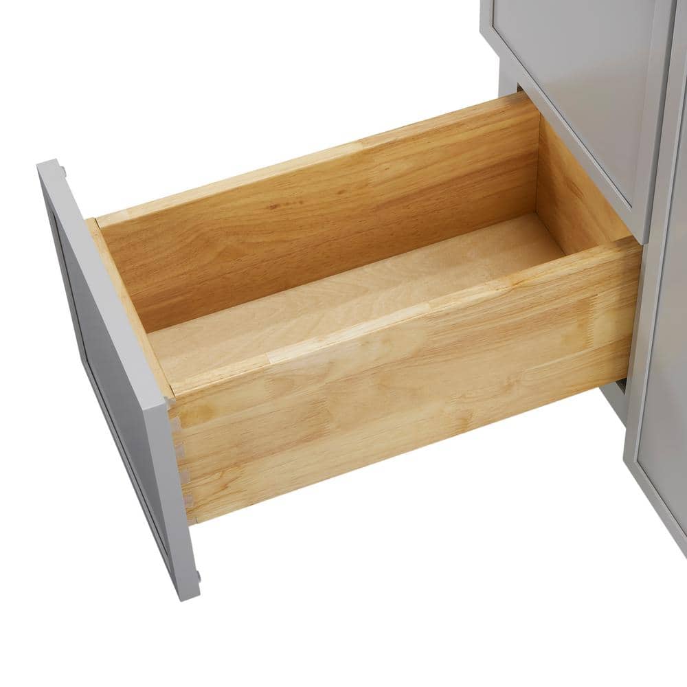 Gray 36" Birch Plywood Freestanding Single Base Cabinet with Soft Close Door