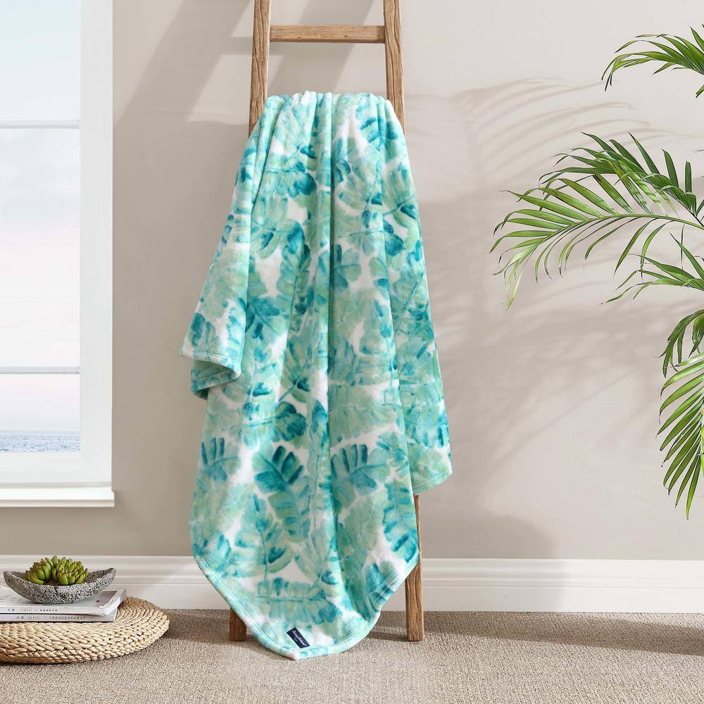 Weekend Green Tropical Plush Fleece Throw Blanket 50" x 70"
