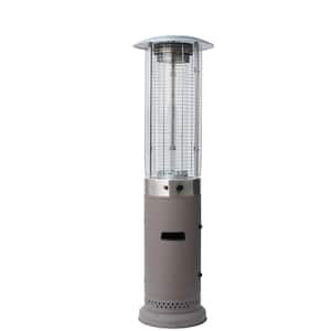 46,000 BTU Rapid Induction Patio Heater with Large Flame Glass Tube in Yosemite Brown