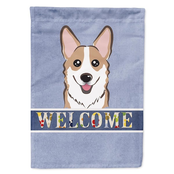 Caroline's Treasures 11 in. x 15-1/2 in. Polyester Sable Corgi Welcome 2-Sided 2-Ply Garden Flag